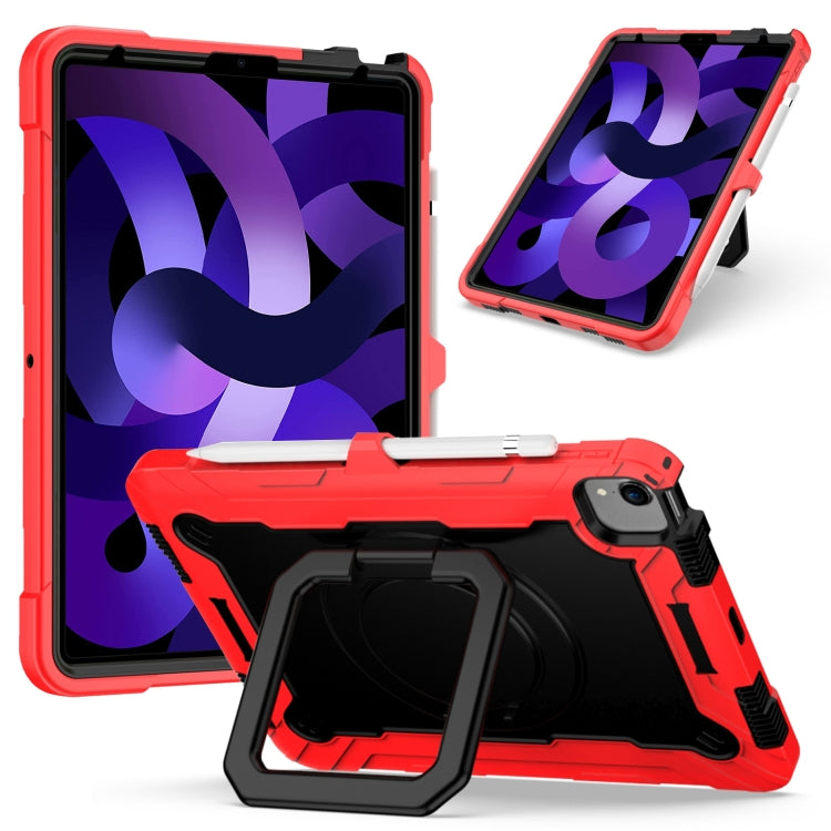 Contrast Color Shockproof Robot Silicone + PC Case with Wristband Holder For iPad Air 2022 / 2020 10.9(Red + Black) - iPad Air (2022) / (2020) 10.9 Cases by buy2fix | Online Shopping UK | buy2fix