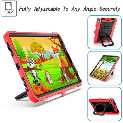 Contrast Color Shockproof Robot Silicone + PC Case with Wristband Holder For iPad Air 2022 / 2020 10.9(Red + Black) - iPad Air (2022) / (2020) 10.9 Cases by buy2fix | Online Shopping UK | buy2fix