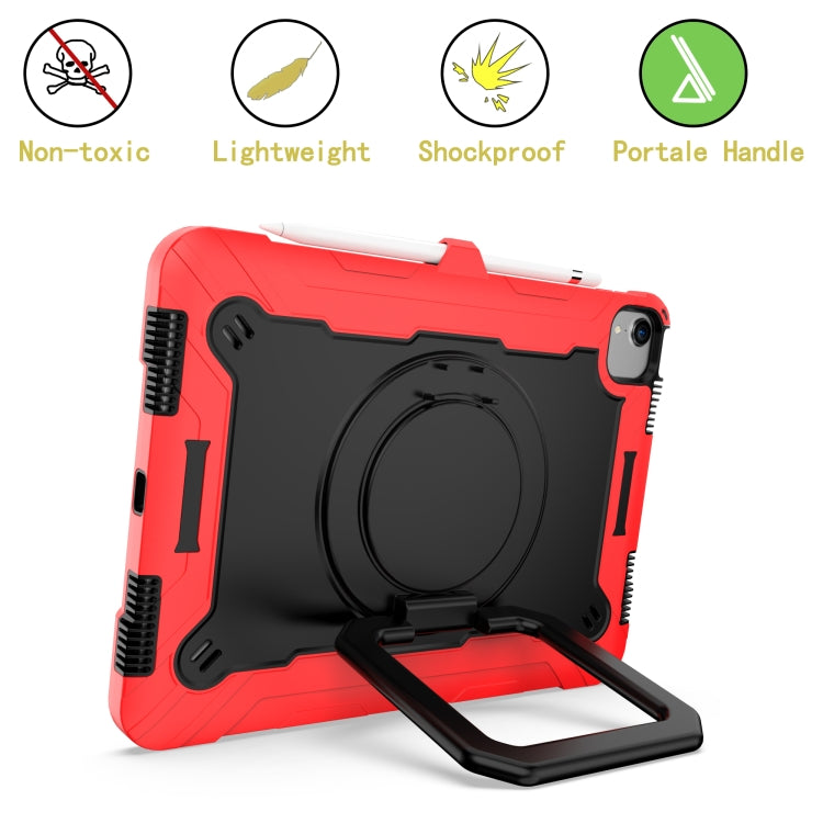 Contrast Color Shockproof Robot Silicone + PC Case with Wristband Holder For iPad Air 2022 / 2020 10.9(Red + Black) - iPad Air (2022) / (2020) 10.9 Cases by buy2fix | Online Shopping UK | buy2fix