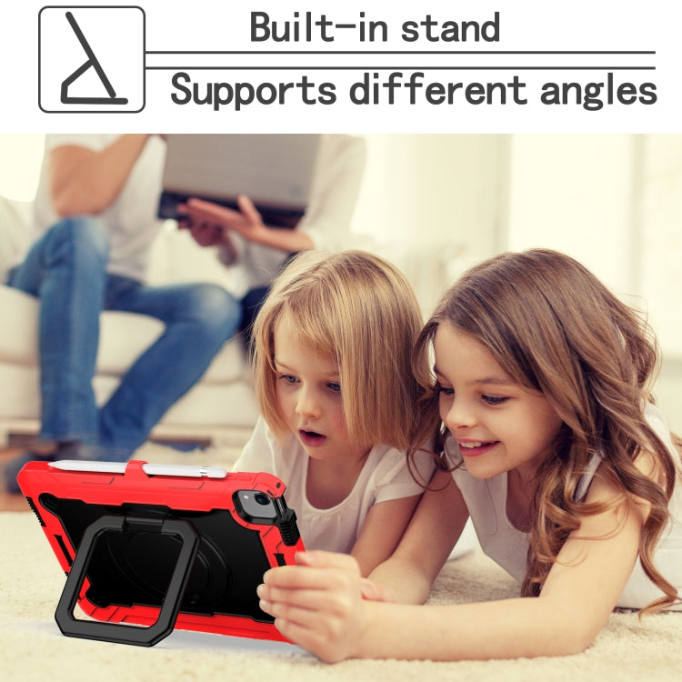 Contrast Color Shockproof Robot Silicone + PC Case with Wristband Holder For iPad Air 2022 / 2020 10.9(Red + Black) - iPad Air (2022) / (2020) 10.9 Cases by buy2fix | Online Shopping UK | buy2fix