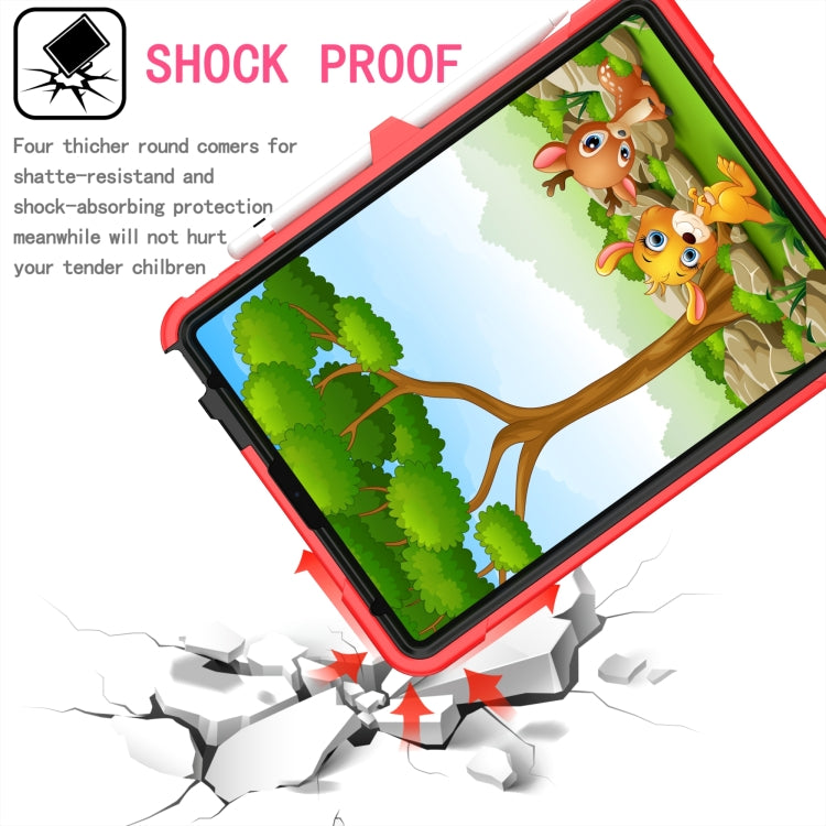 Contrast Color Shockproof Robot Silicone + PC Case with Wristband Holder For iPad Air 2022 / 2020 10.9(Red + Black) - iPad Air (2022) / (2020) 10.9 Cases by buy2fix | Online Shopping UK | buy2fix