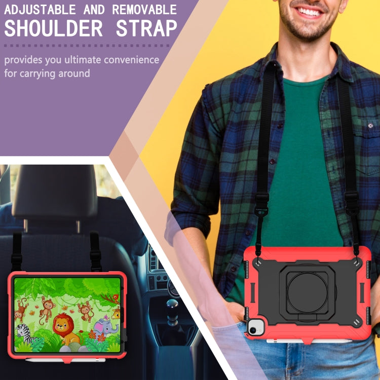 Contrast Color Shockproof Robot Silicone + PC Case with Wristband Holder For iPad Air 2022 / 2020 10.9(Red + Black) - iPad Air (2022) / (2020) 10.9 Cases by buy2fix | Online Shopping UK | buy2fix