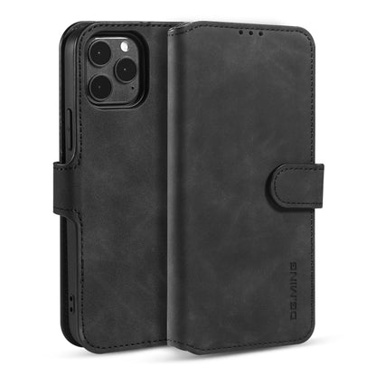 For iPhone 12 Pro Max DG.MING Retro Oil Side Horizontal Flip Case with Holder & Card Slots & Wallet(Black) - iPhone 12 Pro Max Cases by DG.MING | Online Shopping UK | buy2fix