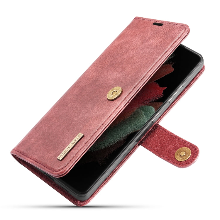 For Samsung Galaxy S21 Ultra 5G DG.MING Crazy Horse Texture Flip Detachable Magnetic Leather Case with Holder & Card Slots & Wallet(Red) by DG.MING