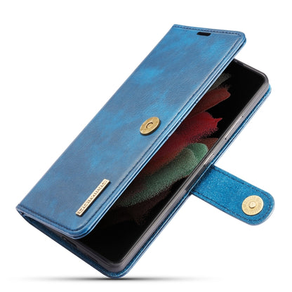 For Samsung Galaxy S21 Ultra 5G DG.MING Crazy Horse Texture Flip Detachable Magnetic Leather Case with Holder & Card Slots & Wallet(Blue) by DG.MING