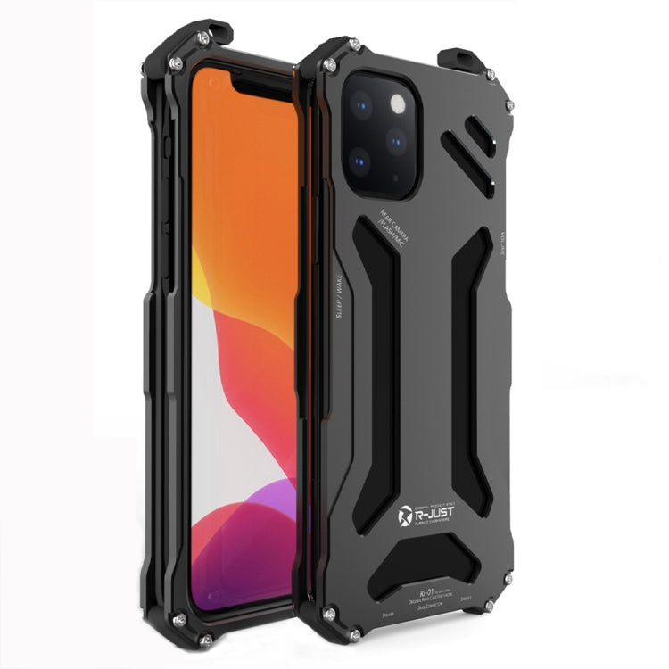 For iPhone 11 Pro Max R-JUST Shockproof Dustproof Armor Metal Protective Case(Black) - iPhone 11 Pro Max Cases by R-JUST | Online Shopping UK | buy2fix