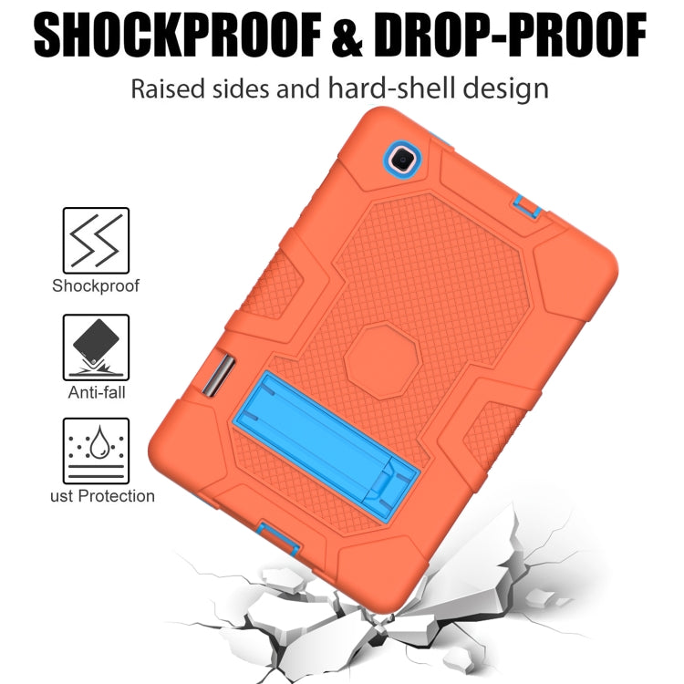 For Samsung Galaxy Tab S6 Lite P610 Contrast Color Robot Shockproof Silicone + PC Protective Case with Holder (Orange Blue) - Tab S6 Lite P610 / P615 by buy2fix | Online Shopping UK | buy2fix