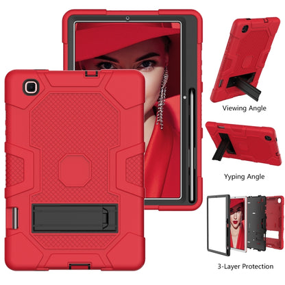 For Samsung Galaxy Tab S6 Lite P610 Contrast Color Robot Shockproof Silicone + PC Protective Case with Holder (Red Black) - Tab S6 Lite P610 / P615 by buy2fix | Online Shopping UK | buy2fix