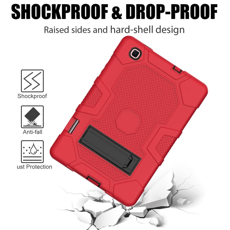 For Samsung Galaxy Tab S6 Lite P610 Contrast Color Robot Shockproof Silicone + PC Protective Case with Holder (Red Black) - Tab S6 Lite P610 / P615 by buy2fix | Online Shopping UK | buy2fix
