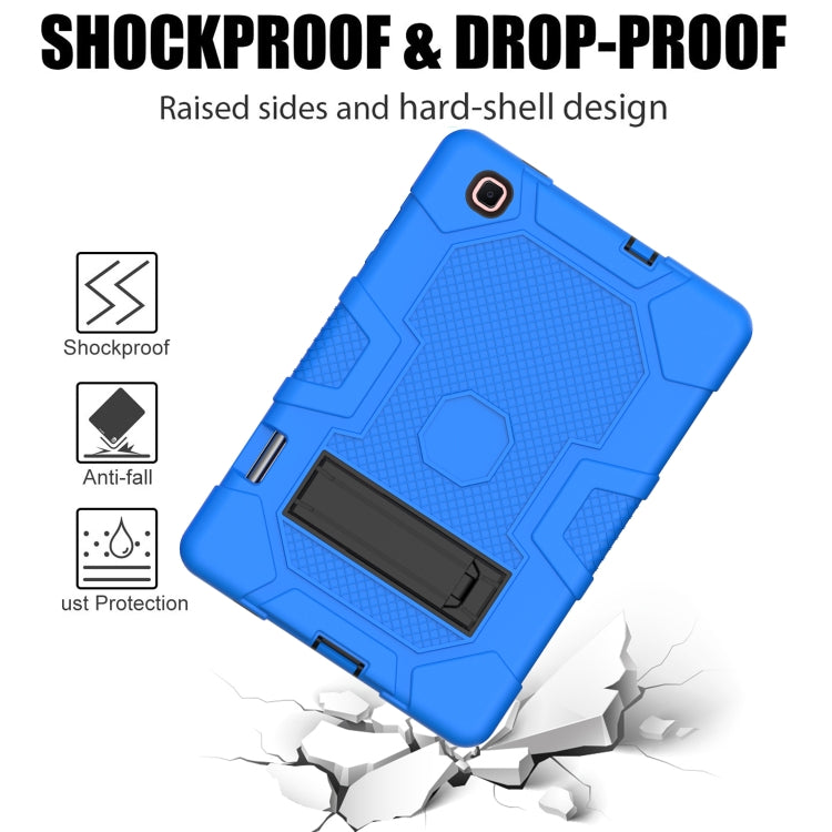 For Samsung Galaxy Tab S6 Lite P610 Contrast Color Robot Shockproof Silicone + PC Protective Case with Holder (Dark Blue Black) - Tab S6 Lite P610 / P615 by buy2fix | Online Shopping UK | buy2fix