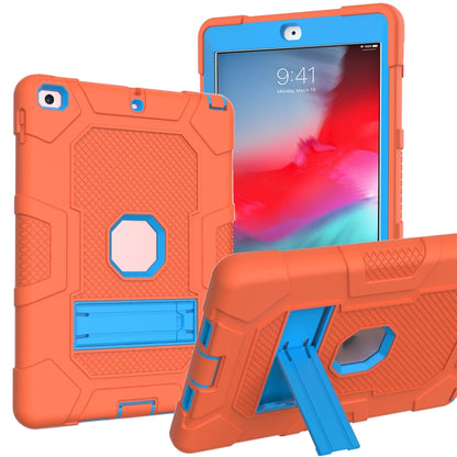 Contrast Color Robot Shockproof Silicone + PC Protective Case with Holder For iPad 9.7 (2018 / 2017)(Orange Blue) - iPad 9.7 (2018) & (2017) Cases by buy2fix | Online Shopping UK | buy2fix