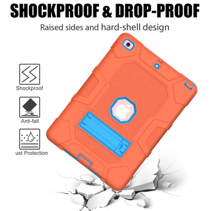 Contrast Color Robot Shockproof Silicone + PC Protective Case with Holder For iPad 9.7 (2018 / 2017)(Orange Blue) - iPad 9.7 (2018) & (2017) Cases by buy2fix | Online Shopping UK | buy2fix