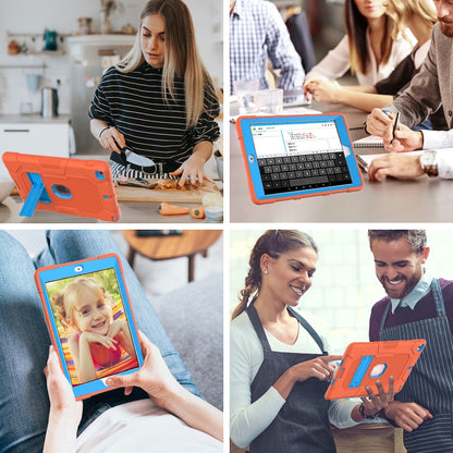Contrast Color Robot Shockproof Silicone + PC Protective Case with Holder For iPad 9.7 (2018 / 2017)(Orange Blue) - iPad 9.7 (2018) & (2017) Cases by buy2fix | Online Shopping UK | buy2fix