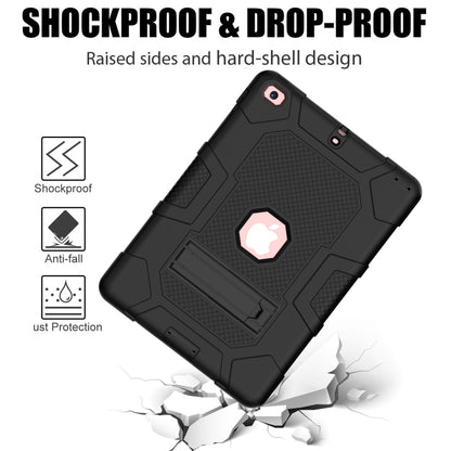 Contrast Color Robot Shockproof Silicone + PC Protective Case with Holder For iPad 9.7 (2018 / 2017)(Black) - iPad 9.7 (2018) & (2017) Cases by buy2fix | Online Shopping UK | buy2fix