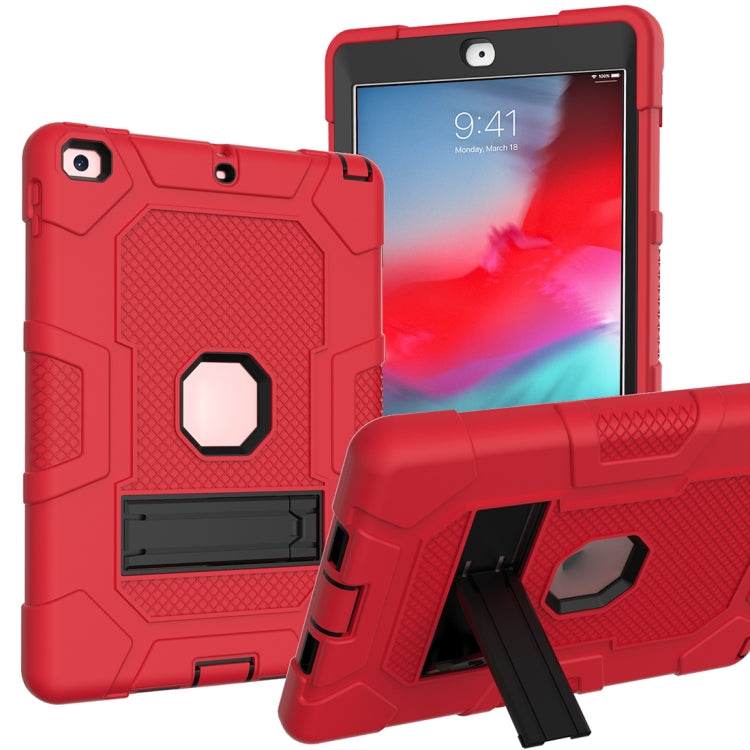 Contrast Color Robot Shockproof Silicone + PC Protective Case with Holder For iPad 9.7 (2018 / 2017)(Red Black) - iPad 9.7 (2018) & (2017) Cases by buy2fix | Online Shopping UK | buy2fix