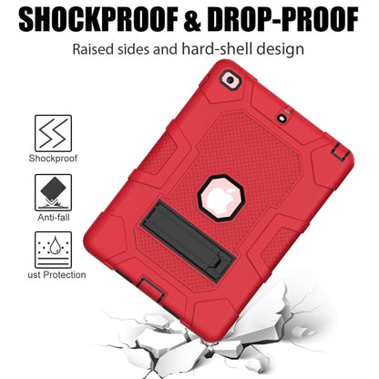 Contrast Color Robot Shockproof Silicone + PC Protective Case with Holder For iPad 9.7 (2018 / 2017)(Red Black) - iPad 9.7 (2018) & (2017) Cases by buy2fix | Online Shopping UK | buy2fix
