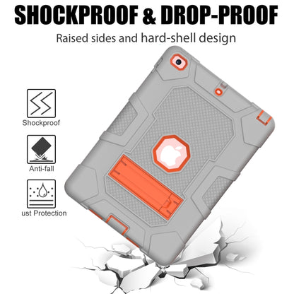 Contrast Color Robot Shockproof Silicone + PC Protective Case with Holder For iPad 9.7 (2018 / 2017)(Grey Orange) - iPad 9.7 (2018) & (2017) Cases by buy2fix | Online Shopping UK | buy2fix