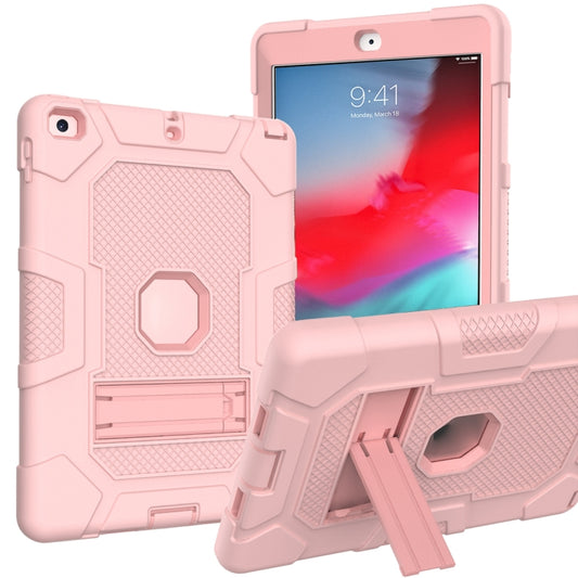 Contrast Color Robot Shockproof Silicone + PC Protective Case with Holder For iPad 9.7 (2018 / 2017)(Rose Gold) - iPad 9.7 (2018) & (2017) Cases by buy2fix | Online Shopping UK | buy2fix