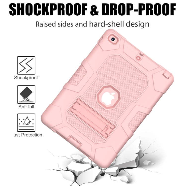 Contrast Color Robot Shockproof Silicone + PC Protective Case with Holder For iPad 9.7 (2018 / 2017)(Rose Gold) - iPad 9.7 (2018) & (2017) Cases by buy2fix | Online Shopping UK | buy2fix