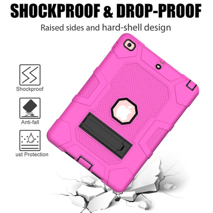 Contrast Color Robot Shockproof Silicone + PC Protective Case with Holder For iPad 9.7 (2018 / 2017)(Rose Red Black) - iPad 9.7 (2018) & (2017) Cases by buy2fix | Online Shopping UK | buy2fix