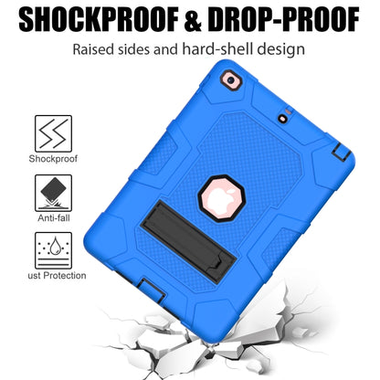 Contrast Color Robot Shockproof Silicone + PC Protective Case with Holder For iPad 9.7 (2018 / 2017)(Dark Blue Black) - iPad 9.7 (2018) & (2017) Cases by buy2fix | Online Shopping UK | buy2fix