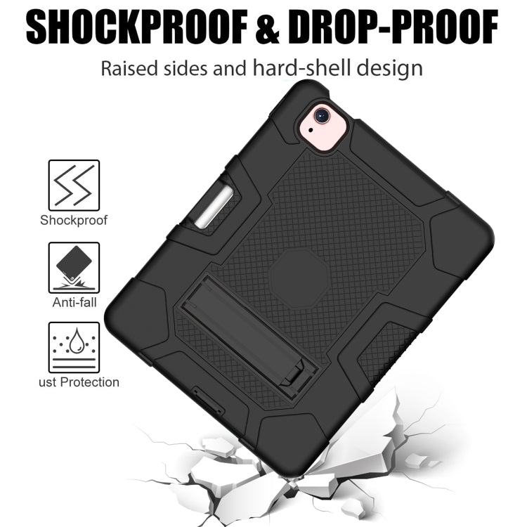 Contrast Color Robot Shockproof Silicone + PC Protective Case with Holder For iPad Air 2022 / 2020 10.9 inch(Black) - iPad Air (2022) / (2020) 10.9 Cases by buy2fix | Online Shopping UK | buy2fix