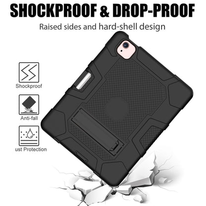 Contrast Color Robot Shockproof Silicone + PC Protective Case with Holder For iPad Air 2022 / 2020 10.9 inch(Black) - iPad Air (2022) / (2020) 10.9 Cases by buy2fix | Online Shopping UK | buy2fix