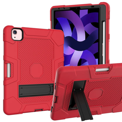 Contrast Color Robot Shockproof Silicone + PC Protective Case with Holder For iPad Air 2022 / 2020 10.9 inch(Red Black) - iPad Air (2022) / (2020) 10.9 Cases by buy2fix | Online Shopping UK | buy2fix