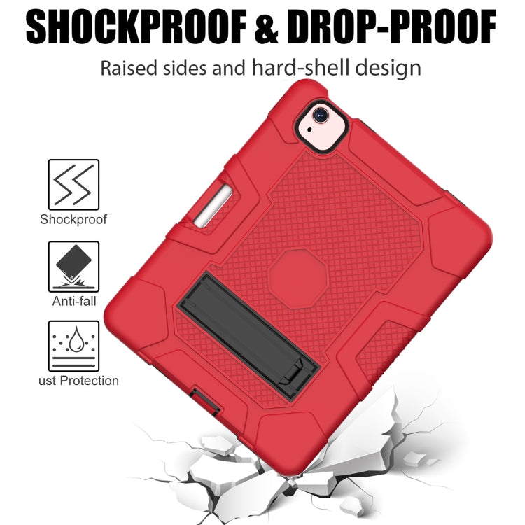Contrast Color Robot Shockproof Silicone + PC Protective Case with Holder For iPad Air 2022 / 2020 10.9 inch(Red Black) - iPad Air (2022) / (2020) 10.9 Cases by buy2fix | Online Shopping UK | buy2fix