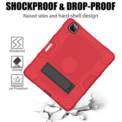 For iPad Pro 12.9 inch (2020) Contrast Color Robot Shockproof Silicone + PC Protective Tablet Case with Holder(Red Black) - iPad Pro 12.9 (2020) Cases by buy2fix | Online Shopping UK | buy2fix