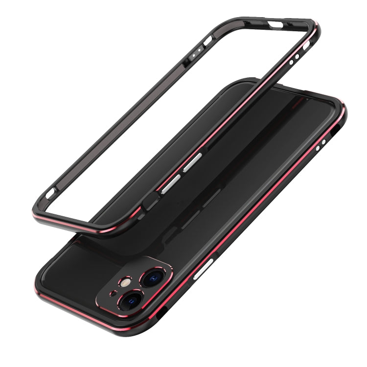 For iPhone 11 Aurora Series Lens Protector + Metal Frame Protective Case (Black Red) - iPhone 11 Cases by buy2fix | Online Shopping UK | buy2fix
