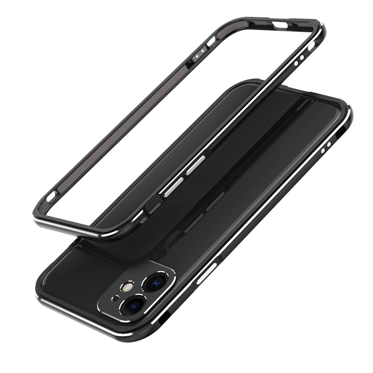 For iPhone 11 Aurora Series Lens Protector + Metal Frame Protective Case (Black Silver) - iPhone 11 Cases by buy2fix | Online Shopping UK | buy2fix