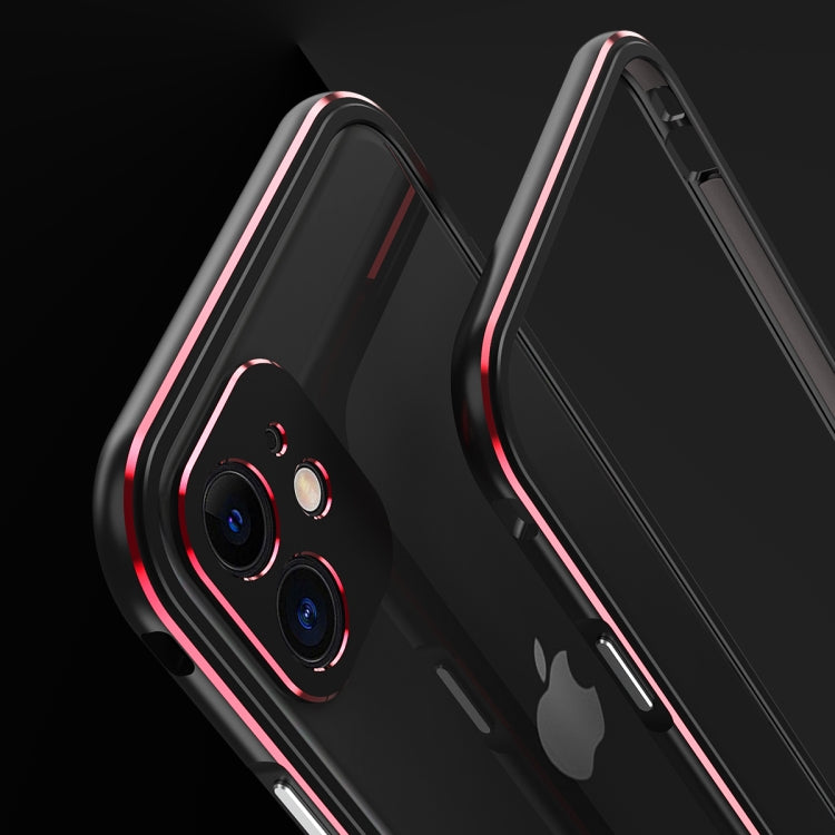 For iPhone 11 Pro Aurora Series Lens Protector + Metal Frame Protective Case (Black Silver) - iPhone 11 Pro Cases by buy2fix | Online Shopping UK | buy2fix