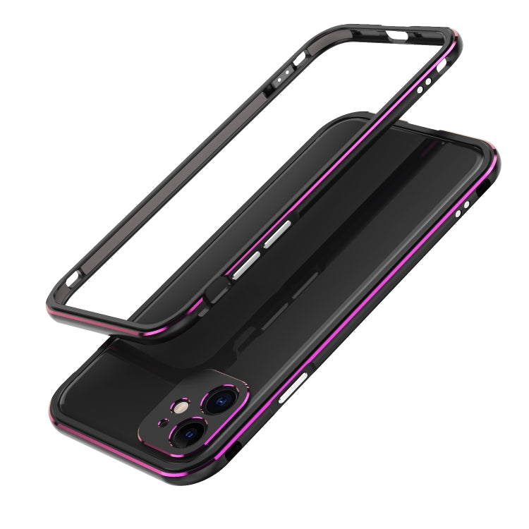 For iPhone 11 Pro Aurora Series Lens Protector + Metal Frame Protective Case (Black Purple) - iPhone 11 Pro Cases by buy2fix | Online Shopping UK | buy2fix