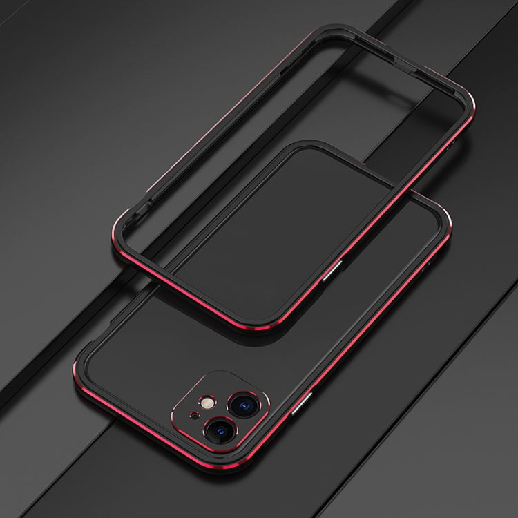 For iPhone 11 Pro Max Aurora Series Lens Protector + Metal Frame Protective Case (Black Red) - iPhone 11 Pro Max Cases by buy2fix | Online Shopping UK | buy2fix