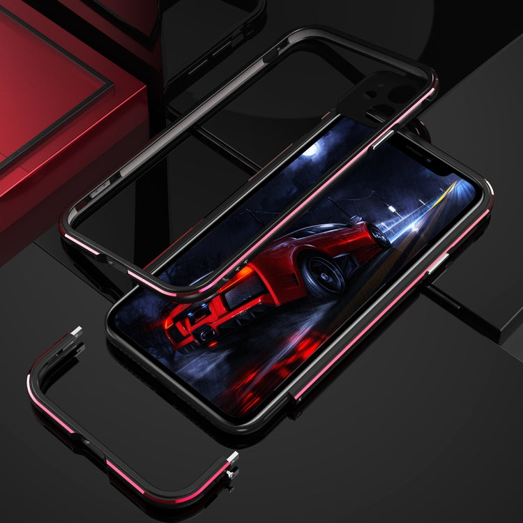 For iPhone 11 Pro Max Aurora Series Lens Protector + Metal Frame Protective Case (Black Red) - iPhone 11 Pro Max Cases by buy2fix | Online Shopping UK | buy2fix