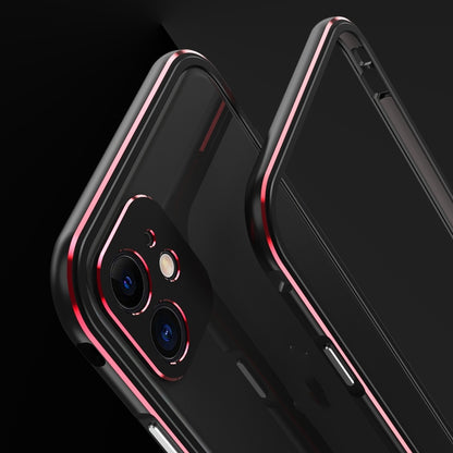 For iPhone 11 Pro Max Aurora Series Lens Protector + Metal Frame Protective Case (Black Red) - iPhone 11 Pro Max Cases by buy2fix | Online Shopping UK | buy2fix