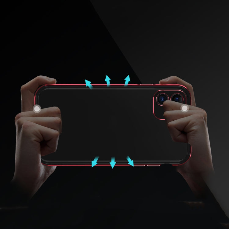 For iPhone 11 Pro Max Aurora Series Lens Protector + Metal Frame Protective Case (Black Red) - iPhone 11 Pro Max Cases by buy2fix | Online Shopping UK | buy2fix