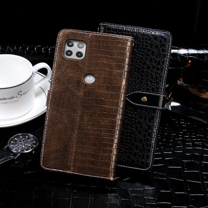 For Motorola One 5G Ace idewei Crocodile Texture Horizontal Flip Leather Case with Holder & Card Slots & Wallet(Dark Brown) - Motorola Cases by idewei | Online Shopping UK | buy2fix
