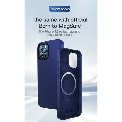 For iPhone 12 Pro Max TOTUDESIGN AA-159 Brilliant Series MagSafe Liquid Silicone Protective Case(Blue) - iPhone 12 Pro Max Cases by TOTUDESIGN | Online Shopping UK | buy2fix