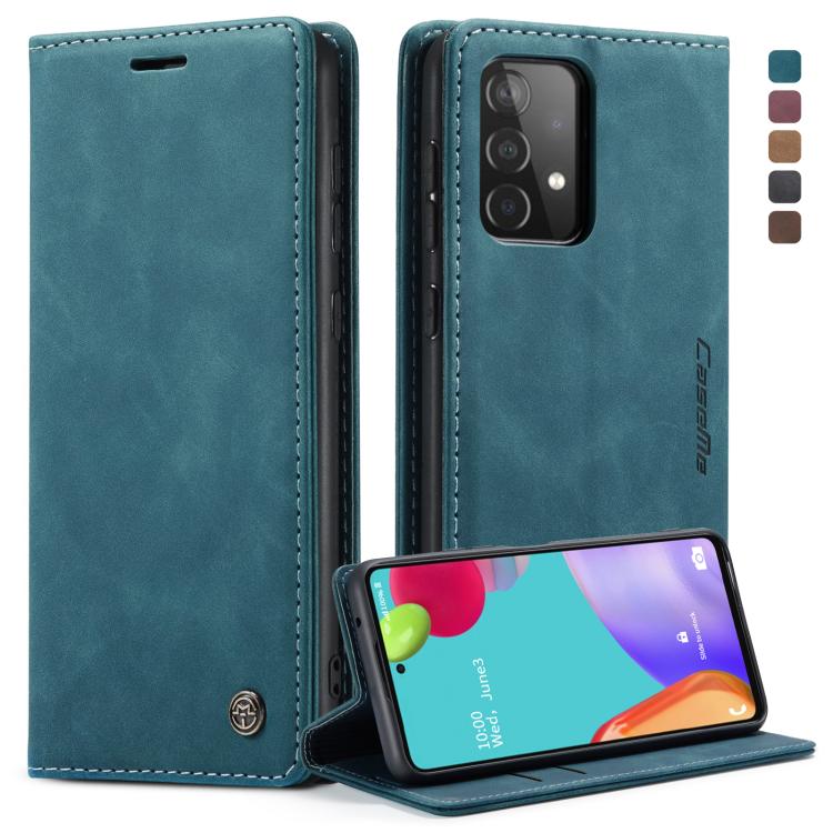 For Samsung Galaxy A52 5G / 4G CaseMe 013 Multifunctional Horizontal Flip Leather Case with Holder & Card Slot & Wallet(Blue) by CaseMe