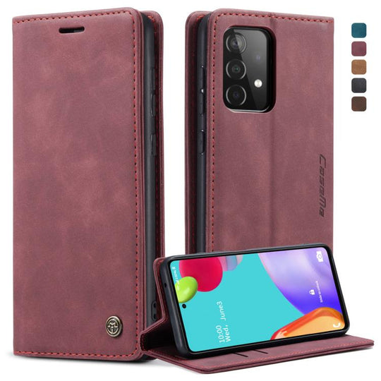 For Samsung Galaxy A52 5G / 4G CaseMe 013 Multifunctional Horizontal Flip Leather Case with Holder & Card Slot & Wallet(Wine Red)