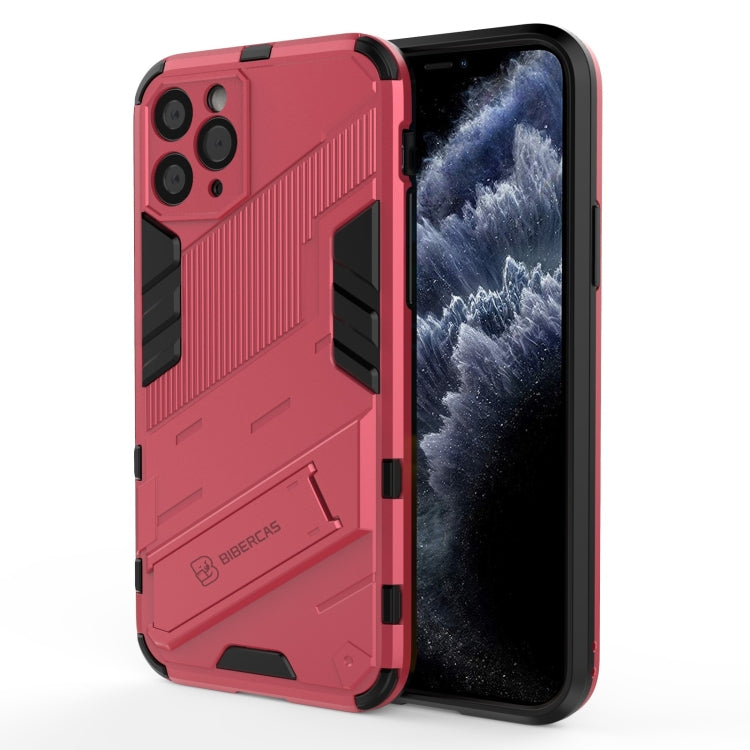 For iPhone 11 Pro Punk Armor 2 in 1 PC + TPU Shockproof Case with Invisible Holder (Light Red) by buy2fix