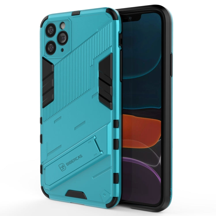 For iPhone 11 Pro Max Punk Armor 2 in 1 PC + TPU Shockproof Case with Invisible Holder (Blue) by buy2fix