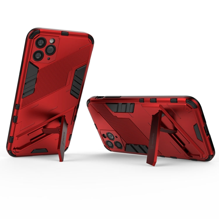 For iPhone 11 Pro Max Punk Armor 2 in 1 PC + TPU Shockproof Case with Invisible Holder (Light Red) by buy2fix