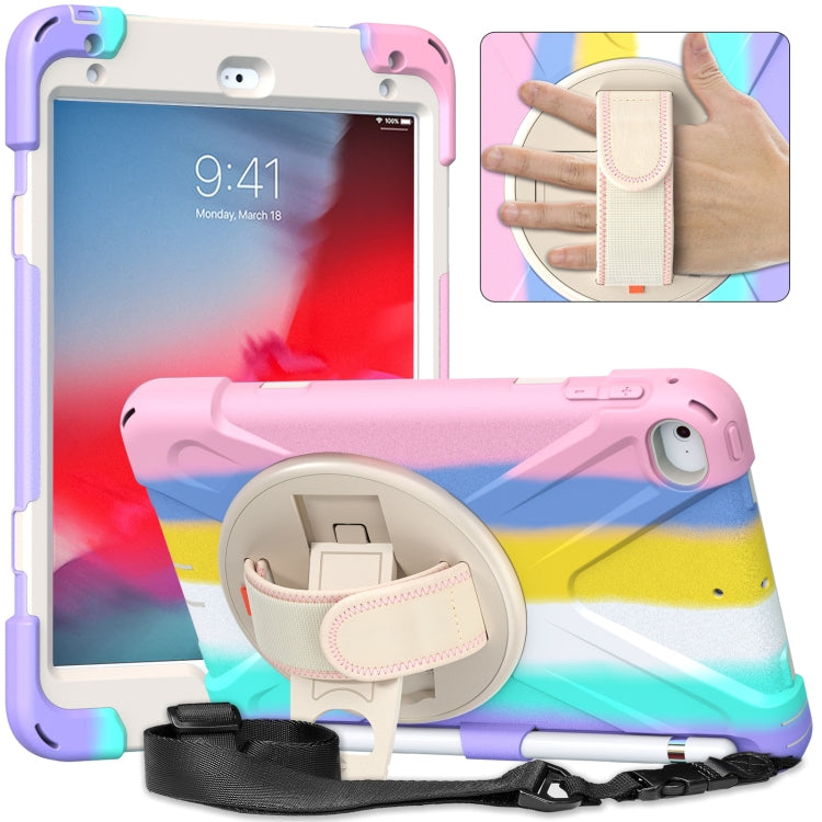 Shockproof Colorful Silicone + PC Protective Case with Holder & Shoulder Strap & Hand Strap For iPad Mini (2019)(Pink) - iPad mini (2019) / mini 5 Cases by buy2fix | Online Shopping UK | buy2fix