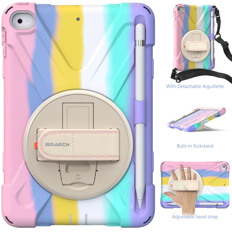 Shockproof Colorful Silicone + PC Protective Case with Holder & Shoulder Strap & Hand Strap For iPad Mini (2019)(Pink) - iPad mini (2019) / mini 5 Cases by buy2fix | Online Shopping UK | buy2fix