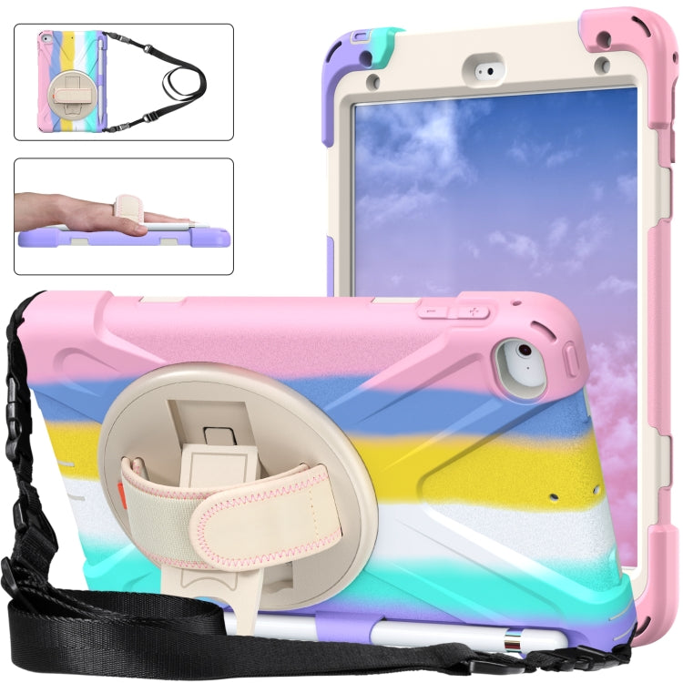 Shockproof Colorful Silicone + PC Protective Case with Holder & Shoulder Strap & Hand Strap For iPad Mini (2019)(Pink) - iPad mini (2019) / mini 5 Cases by buy2fix | Online Shopping UK | buy2fix
