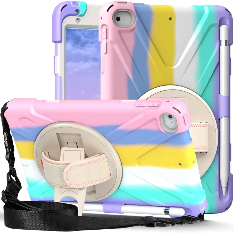 Shockproof Colorful Silicone + PC Protective Case with Holder & Shoulder Strap & Hand Strap For iPad Mini (2019)(Pink) - iPad mini (2019) / mini 5 Cases by buy2fix | Online Shopping UK | buy2fix