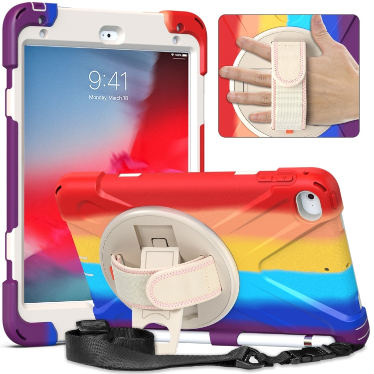 Shockproof Colorful Silicone + PC Protective Case with Holder & Shoulder Strap & Hand Strap For iPad Mini (2019)(Red) - iPad mini (2019) / mini 5 Cases by buy2fix | Online Shopping UK | buy2fix